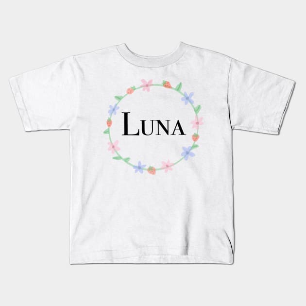 Luna ñame design Kids T-Shirt by artoftilly